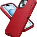Jelanry Compatible with iPhone 15 Plus Case Heavy Duty Protective Rugged Phone Case, Full Body Anti-dust Shockproof Drop Proof Protection Armor Cover for Apple iPhone 15 Plus 5G 6.7 inch, Red/Black