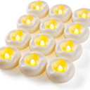 12 Pack 2.3 Flameless LED Floating Candles, Water-Activated Battery Operated Floating Candle with180+ Hours Runtime for Cylindrical Vase, Pool, Fountain - Ideal for Wedding, Party Decoration