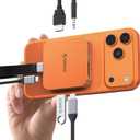 ORICO 10Gbps Magnetic M.2 Docking Station, 8-in-1 USB C HUB & M.2 2230 NVMe Enclosure with HDMI 4K@60Hz,SD/TF Solt, AUX, 100W PD, Magnetic USB C Dock for iPhone/MacBook/iPad (orange)