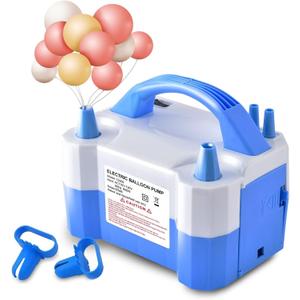 Electric Air Balloon Pump, Portable Dual Nozzle Electric Balloon Inflator/Blower for Party Decoration,Used to Quickly Fill Balloons - 110V 600W [Blue]