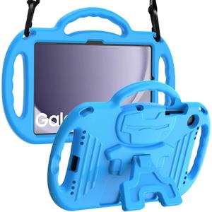 LTROP Case for Samsung Galaxy Tab A9 Plus 2023 11 Inch (Model SM-X210/X216/X218) with Shoulder Strap Handle & Kickstand, Shockproof Bumper Case for Galaxy Tab A9+ Plus 2023 11" - Blue