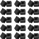 1" Square Tubing End Caps, Plastic Square Plugs 25 mm x 25 mm for Chair Glide Floor Protector Tubing Post End Cap Black (30 Pack)
