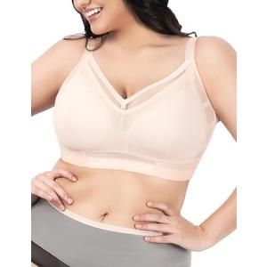 ANYIRIS Full Coverage Minimizer Bras for Women No Underwire Plus Size Wireless Bras Unlined Support Comfort Everyday Bra 34C
