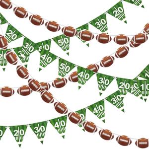 MARFOREVER 6 Pcs Football Party Decorations, Pre-Strung Football Banners Footbal Garland Background Football Triangle Flags for Sports Football Games Football Birthday Party Favors Home Supplies