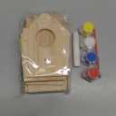 Beetle & Bee Build A Bird Bungalow - DIY Kid Art Craft Outdoor Birdhouse Kit, House Painting Kit for Kids, Hardware Glue Included- 4 Paints, 1 Brush, 7 Wooden Pcs, Chain For Tree Hanging Age 5+