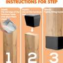 Rectangle Chair Leg Protectors for Hardwood Floors,16 PCS Silicone Covers to Protect Wood Tile Floors Felt Pads Furniture Leg Caps Reduce Noise. Easy to Move.(Black,1 x 1.5 Inch,Rectangle)