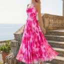 LILLUSORY Women Floral Maxi Summer Dress 2026 Flowy Elegant Spaghetti Strap Long Sundress Beach Vacation Wedding Guest Outfit, XL