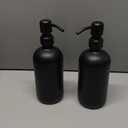 Black Soap Dispenser Set, Glass Soap Dispenser with Stainless Steel Pump, Perfect for Kitchen Decor and Accessories. (Black) (Black Bottle & Black Tray)