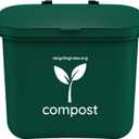 Small Green Compost Bin Container for Hanging on Kitchen Trash Container (Qty 1 Compost)