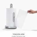 simplehuman Tension Arm Standing Paper Towel Holder, Heavy-Duty, Easy One-Handed Tear, Kitchen Countertop, Brushed Stainless Steel