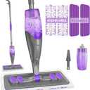 Spray Mops for Floor Cleaning - Wet Dry Mops with 2 Washable + 2 Disposable Pads for Swiffer Powermop - Refillable Bottle for Hardwood Tile Home Kitchen - Absorbs Pet Hair Dust Stains