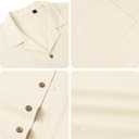 Alimens & Gentle Mens Linen Shirts Cotton Hawaiian Shirts Short Sleeve Button Down Shirts Casual Summer Beach Tops 4XL