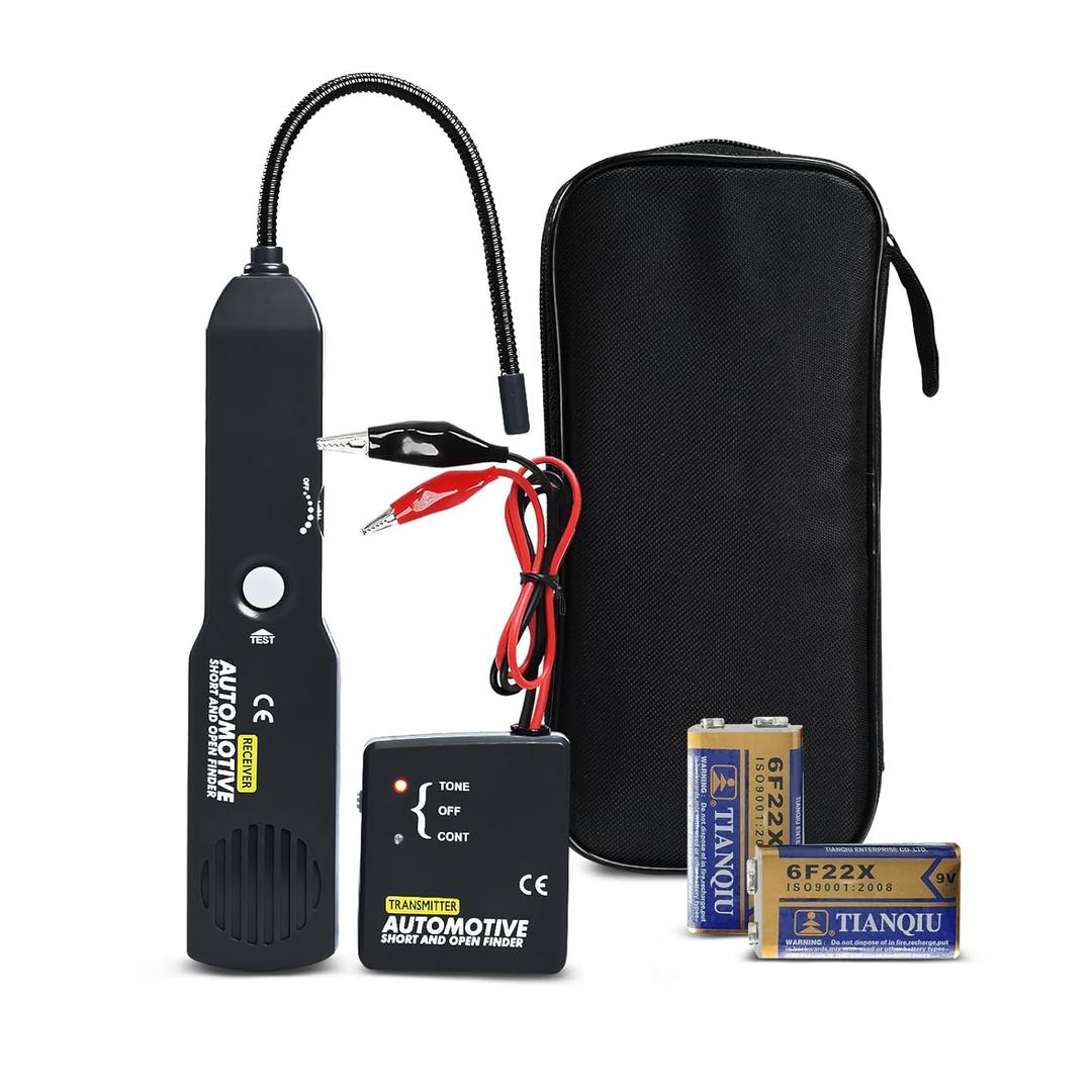 EM415 Automotive Circuit Breaker Finder DC 6-42V Wire Tracer Short and Open Circuit Finder Cable Tracker & Voltage Detector Electrical Tools with 7 Inch Flexible Probe for Car and Home Diagnostics