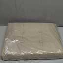 LINMAGCO Ottoman Storage Ottoman with Storage Small Foot Rest Stool Under Desk Stool Short Folding Footrest Linen Cloth Beige 16X12X12IN