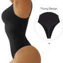 SHAPERX Women's Seamless Shapewear Bodysuit Tummy Control Body Shaper Waist Snatching Body Suit S/M