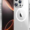 Temdan for iPhone 16 Pro Max Case Clear, [Compatible with Magsafe][Anti-Yellowing][Military-Grade Protection] Shockproof Slim Magnetic Phone Case for iPhone 16 Pro Max, Transparent