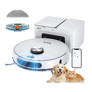 Robot Vacuum and Mop, 3-in-1 Robotic Vacuum Cleaner with 70-Day Self-Emptying Base, 360° LiDAR Navigation & Smart Mapping, 6000Pa Strong Suction for Pet Hair, Carpets & Hard Floors