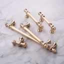 Asidrama 6 Pack 7.5 Inch(192mm) Brushed Brass Kitchen Cabinet Handles, Gold Cabinet Pulls Kitchen Cabinet Hardware for Cupboard Drawer Pulls
