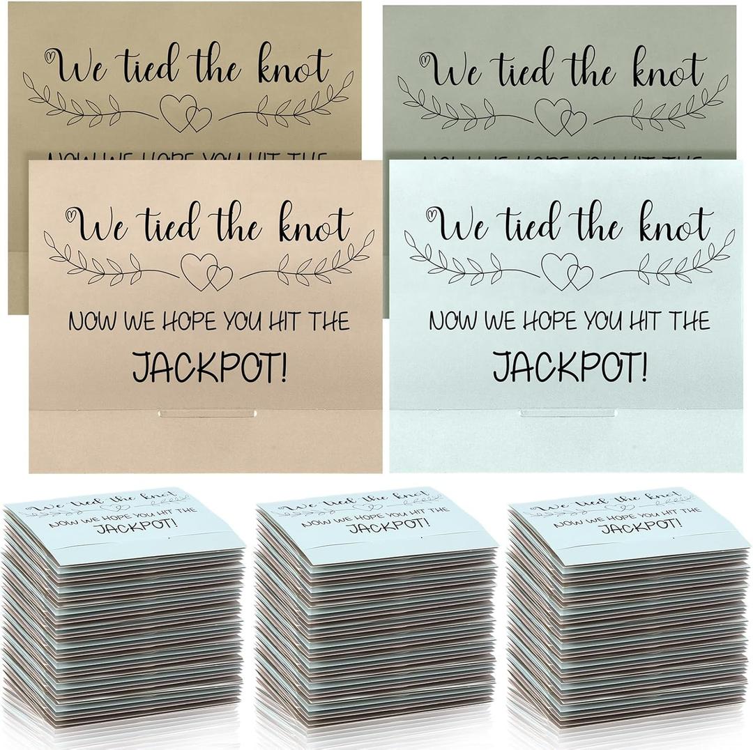 Clabby 58 Pack Wedding Ticket Holders, We Tied the Knot Now We Hope You Hit the Jackpot, Ticket Wallet Wedding Favors Envelopes for Guests for Favor Idea