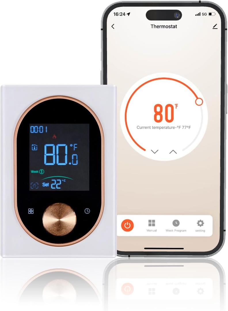 MOES Programmable Smart Thermostat for Electric Baseboard Heaters, 2.4G WiFi Compatible with 120V/240V Electric Heating, Remote Control via Smart Life/TUYA APP, Compatible with Alexa/Google Home