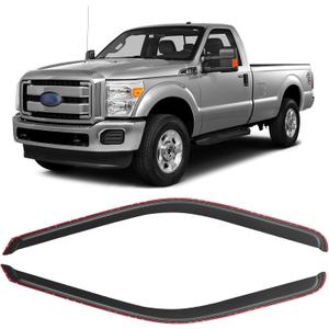 2 x in-Channel Window Visors Rain Guards for 1999-2016 Ford F250 F350 F450 F550 Super Duty, Window Vent Wind Deflectors Visors Shades for 2000-2016 F650 F750 Standard Cab (for 2 Front Doors Only)