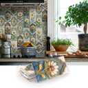 VICCI 16Pcs Tile Decals - Peel and Stick Kitchen Backsplash - Decorative Wall Tiles Stickers 8" x 4" Self-Adhesive Waterproof Removable for Bathroom Cabinets Home DIY Projects Decor (Sjm-325)