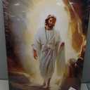 Resurrection of Jesus Canvas Wall Art Jesus Smiles Wall Decor Picture Christian Resurrected Savior Leaves the Tomb Poster Print for Church Prayer Room Bedroom Painting Artwork Home Decoration