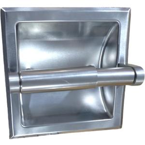 Recessed Toilet Paper Holder,Stainless Steel Square Wall Mounted Toilet Tissue Roll Holder,Toilet Paper Holder Insert for Bathroom Accessories,Brushed Silver