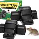 Rat Chipmunk Traps, Reusable Dual-Entry Tunnel Traps for Rats Mice Better Capture Rate, Covered Snap Trap for Humane Kill Indoor Outdoor for Home, Farm, Restaurants, 2 Pack