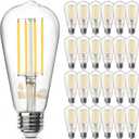 TJOY 24 Pack Vintage 8W ST58 LED Edison Light Bulbs, Dimmable, 60W Equivalent, 800Lumens, 2700K Warm White, E26 Base LED Filament Bulb, CRI80+, Antique Glass Style for Home, Bedroom, Office, Farmhouse