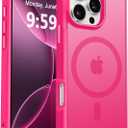 MOCCA Strong Magnetic for iPhone 16 Pro Phone Case, [Compatible with Magsafe][16FT Mil-Grade Drop Protection] Slim Thin Translucent Matte Protective Cover Case for iPhone 16 Pro Case, Hot Pink
