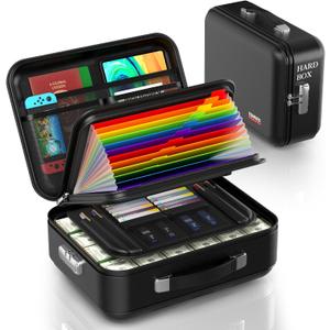 Fireproof Document Box with Combination Lock, Fireproof Water Resistant Hard Case Safe Box for Important Documents Certificates Laptop Passports (Black) Fireproof Document Box with Combination Lock, Fireproof Water Resistant Hard Case Safe Box for Important Documents Certificates Laptop Passports (Black)