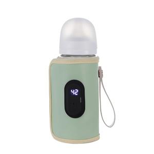 Baby Bottle Warmer,Keep Milk Warm Only (No Heating,Keep Warm only) Temperature Digital USB Portable Warming Sleeve,Portable Thermo Cover with Digital Display & Keep Warm Settings (Green)