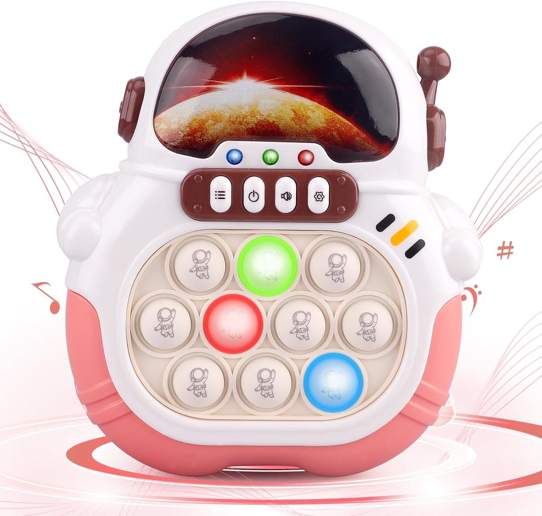 Blackma Fast Push Light Up Fidget Toys for Kids, Handheld Puzzle Game Sensory Toys, Christmas Toys Gifts for 3-12 Year Old Boys Girls (Pink-Astronaut)