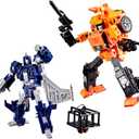 Transformers Age of The Primes Wreck 'n Doom Collection 2-Pack, 7.5-Inch Autobot Sandstorm and 5.5-Inch Slugslinger Action Figures, Robot Toys, 8+ 