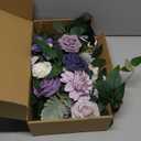 Piklado Wedding Decor Pack of 2 Welcome Sign Flower Backdrop Garland for Ceremony Reception Wall Easel Home Decoration Entryway Faux Outdoor Board Head Table Decor Lilac & Cream