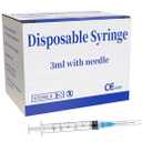 100 Pack 3ml 23Ga Plastic Syringe with Measurement for Scientific Labs, Industrial Dispensing Animal and Pet Supplies, Disposable Individually Wrapped (100, 3ml-23Ga)