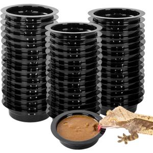 WACOOL Magnetic Reptile Ledge, Acrylic Gecko Feeding Ledge with 6PCS Cups, Reptile Food Water Feeder Dish for Geckos Iguana Chameleon Pets (Cups)