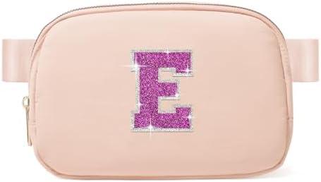 Pack of 3, 6 7 8 9 10 11 12 Year Old Girl Gifts Personalized Birthday Gifts for Her Sister Daughter Initial Crossbody Bag Fanny Pack Purse for Teen Girl Gifts Trendy Stuff Preppy Stuff (Coral Pink-E)