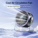 USB Desk Fan for Bedroom: 100 Speeds Digital Display Quiet Table Fan with Turbo Airflow, 120 Rotating Small Rechargeable Battery Desktop Fans for Bedroom Home Office (Black)