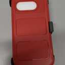 Leptech for Google Pixel 9a 2025 Case with 2 Pack Tempered Glass Screen Protector, [Holster Series] Belt Clip Kickstand Heavy Duty Shockproof Protective Cell Phone Case Cover (Red)