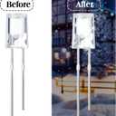 Honoson 240 Pcs LED 3mm 3V 0.06W String Lights Replacement Bulbs Energy Efficient Light Bulb Outdoor String Light Connectable LED Bulbs for Festival Patio Garden Wedding (Cold White)