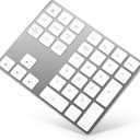 HoRiMe Bluetooth Number Pad, Rechargeable Wireless Numeric Keypad Slim 34-Keys Aluminum Number Keypad External Data Entry Compatible for Laptop