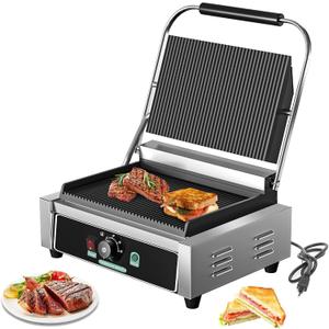 Commercial Electric Panini Grill, 1700W Stainless Steel
50‑300℃ Adjustable Temperature, CE Certified, Ideal for Restaurant & Catering, Heavy‑Duty Electric Sandwich Panini Maker