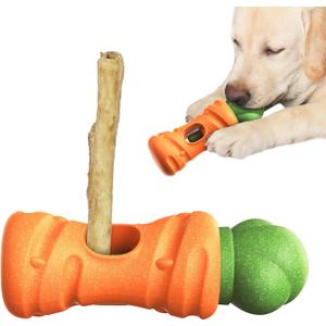 Bully Stick Holder for Dogs - Secure Chew Toy Prevents Choking & Swallowing Ends | Durable, Dishwasher Safe Dog Treat Keeper | Easy Grip Design for Safe Play (7, orange)
