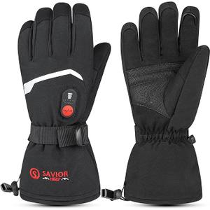 SAVIOR HEAT Heated Gloves Electric Rechargeable Battery Men Women 7.4V Heating Gloves Winter Ski Motorcycle Work Snowboarding Hunting Hiking Camping (Small)