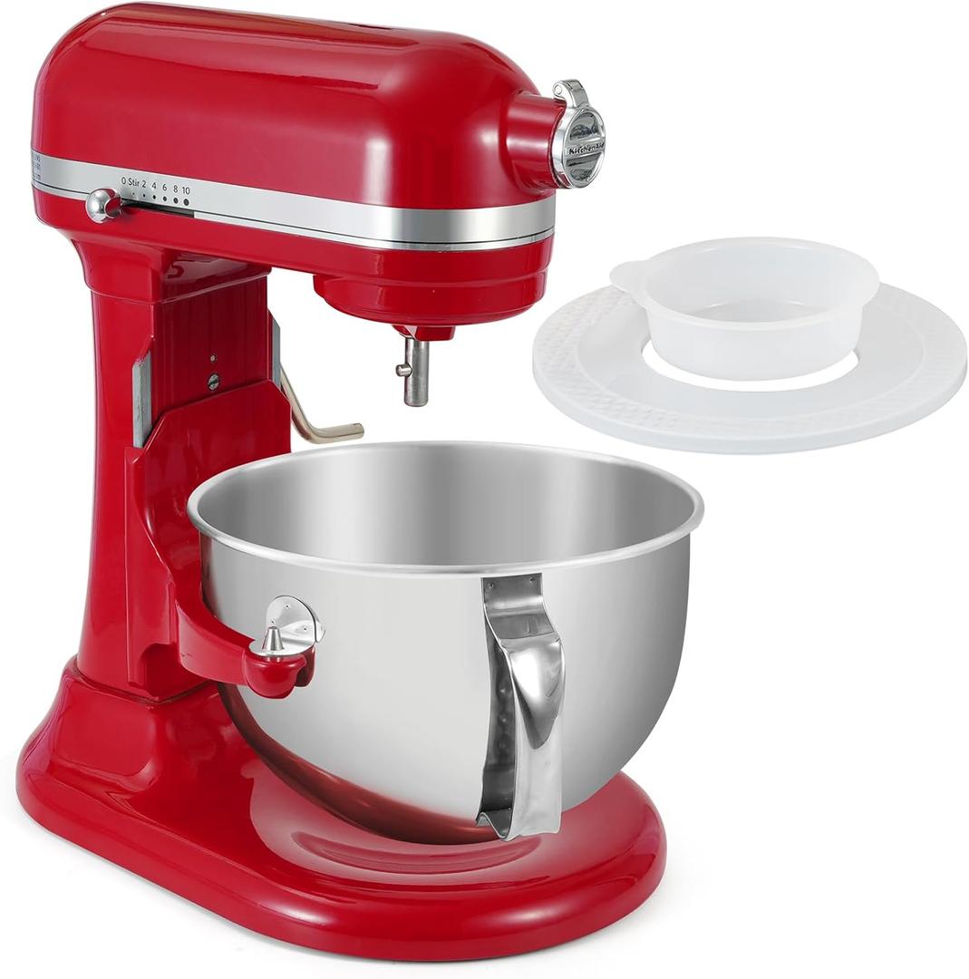 6 Quart Stainless Steel Mixer Bowl Compatible with KitchenAid Bowl-Lift Mixer, Fits KV25, KP26, KL26, KSM55/60/70, KT2651, KD2661, Food Grade Material, Bigger Handle, Dishwasher Safe