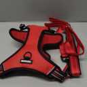 Voyager Dog Harness Dual Leash Attachment No-Pull Control Adjustable Soft but Strong Pet Harness for Medium and Large Dogs with 3M Reflective Technology, Leash Set Red Nylon, S (Chest: 16-20")