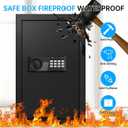 5.2 Cu Ft Large Home Safe Box Fireproof Waterproof, Personal Security Safe with Digital Keypad, Spare Keys, Alarm System and 3 Removable Shelves, Fire Document Safes for Home Money Medicine Valuables