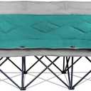 3 Person Camping Chair Oversized 900 Lbs Outdoor Lawn Loveseat Chair Padded Folding Chairs for Adults Heavy Duty Soccer Chair w/Cup & Wine Glass Holder for Outside Picnic, Beach, Sports, 21.2 x 76.38 x 37 inches